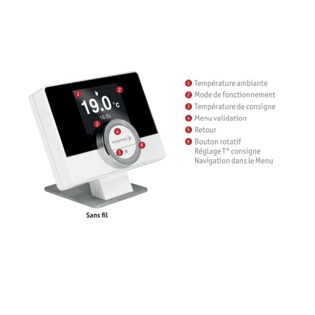 Sonde d'ambiance connectée sans fil pour 2nd circuit eMO Life - Thermosia - Chappee